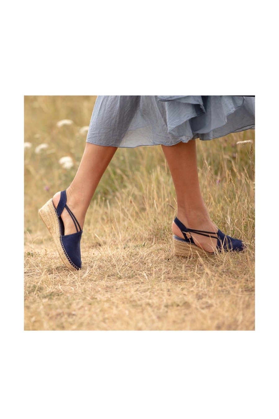 Welligogs Sandals & Espadrilles | Porto Navy Heeled Espadrille Sandal