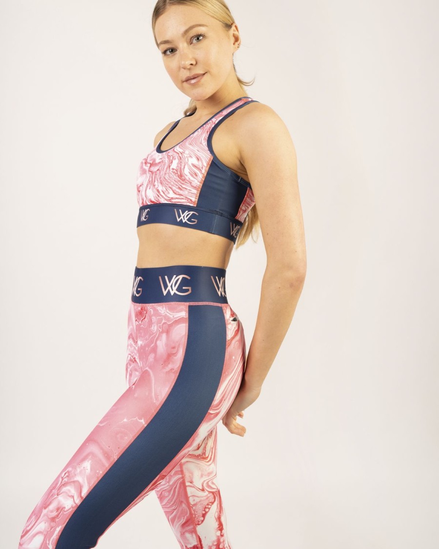 Welligogs Tops | Wg Flex Sustainable Pink Marble Crop Top