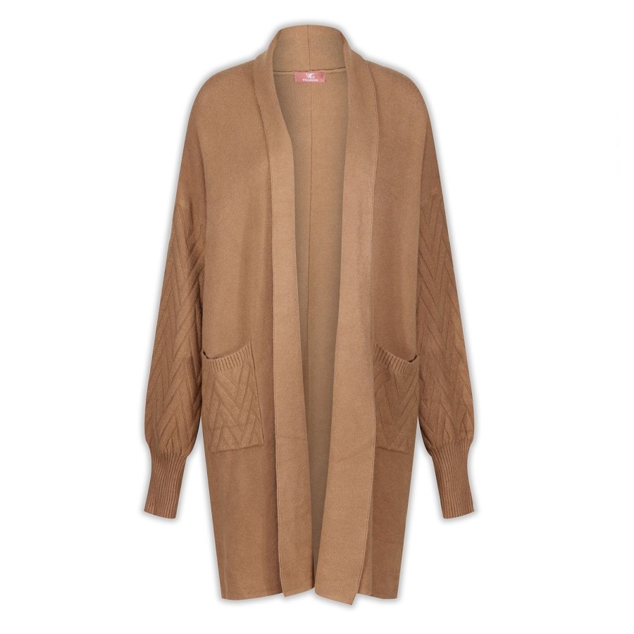 Welligogs Jumpers & Cardigans | Cable Knit Camel Cardigan