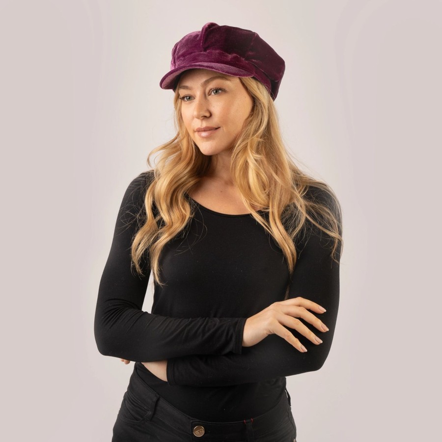 Welligogs Hats | Bakerboy Blackcurrant Velvet Cap