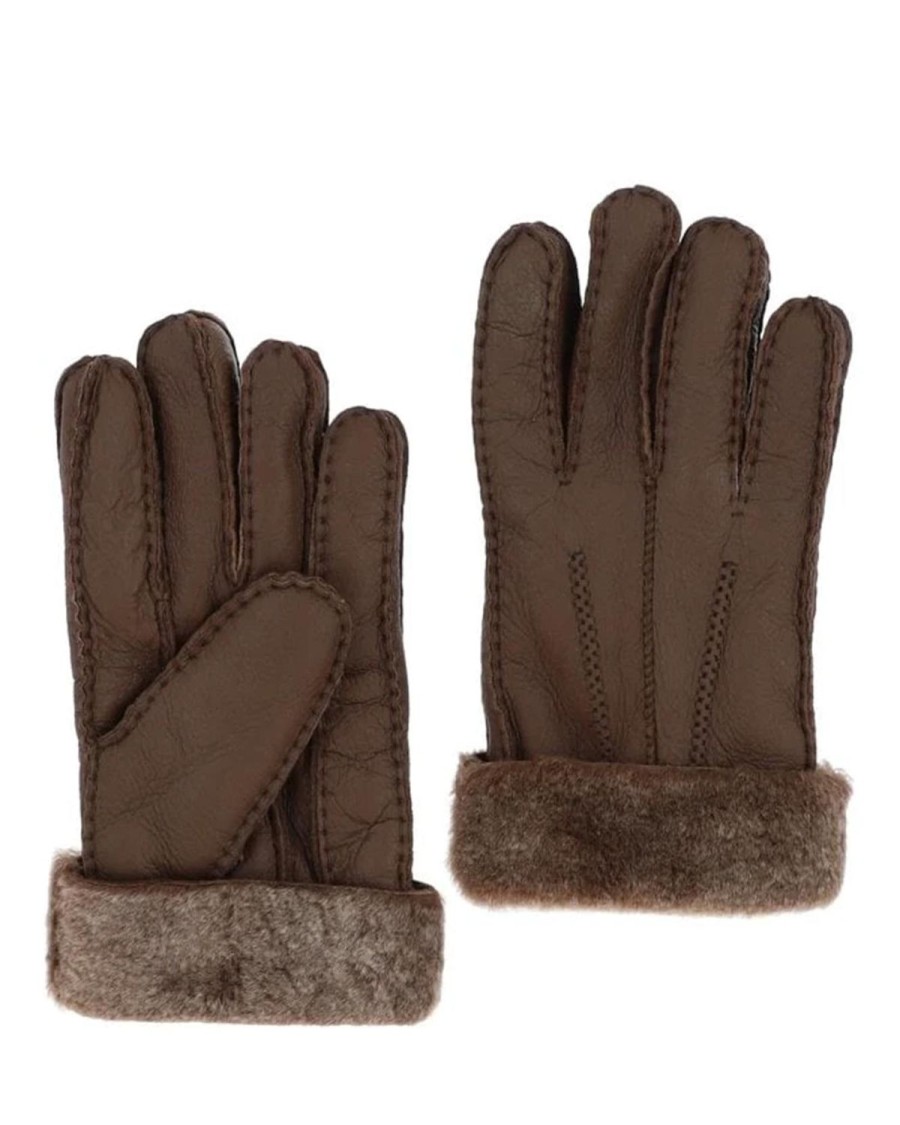 Welligogs Scarves & Gloves | Mens Brown Sheepskin Gloves