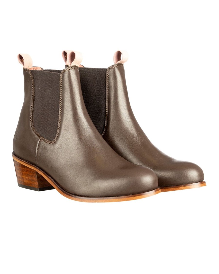 Welligogs Short Boots | Chelsea Mahogany Leather Boots