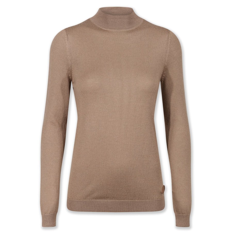 Welligogs Jumpers & Cardigans | Merino Wool Turtle Neck Camel Jumper