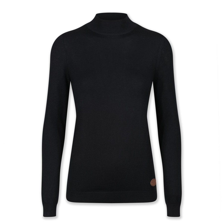 Welligogs Jumpers & Cardigans | Merino Wool Turtle Neck Black Jumper