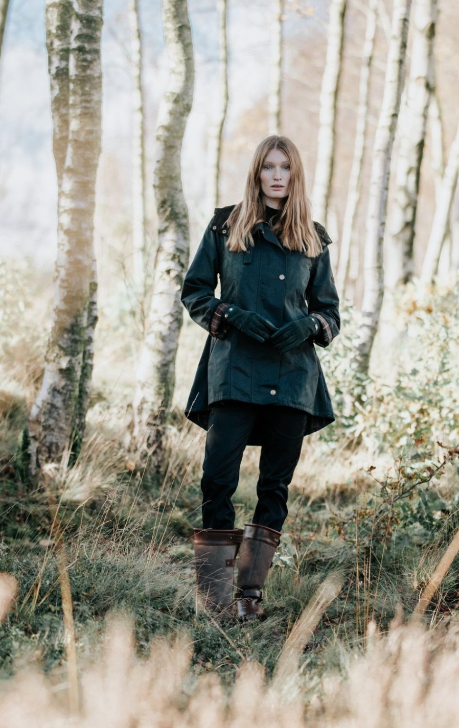 Welligogs Coats | Louise Racing Green Wax Coat