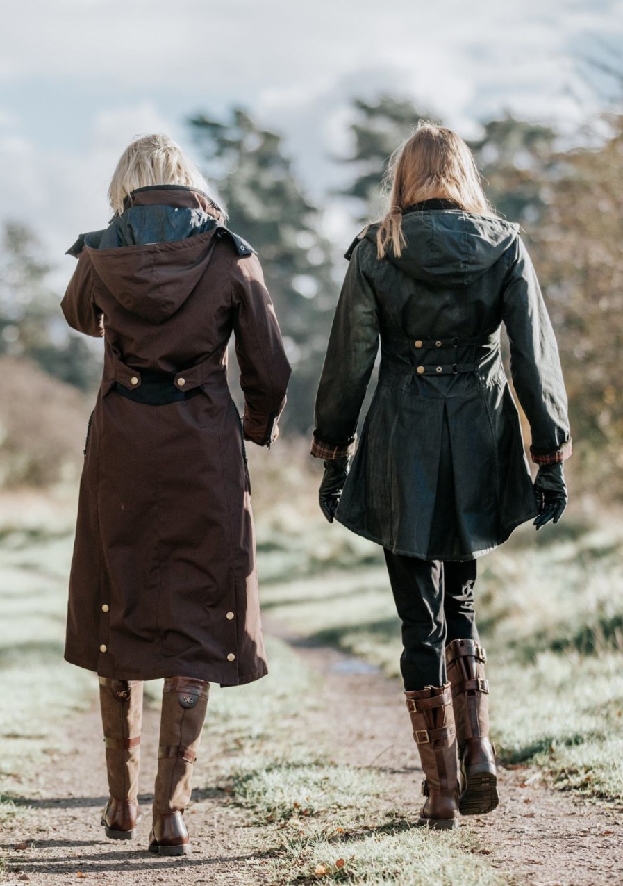 Welligogs Coats | Louise Racing Green Wax Coat