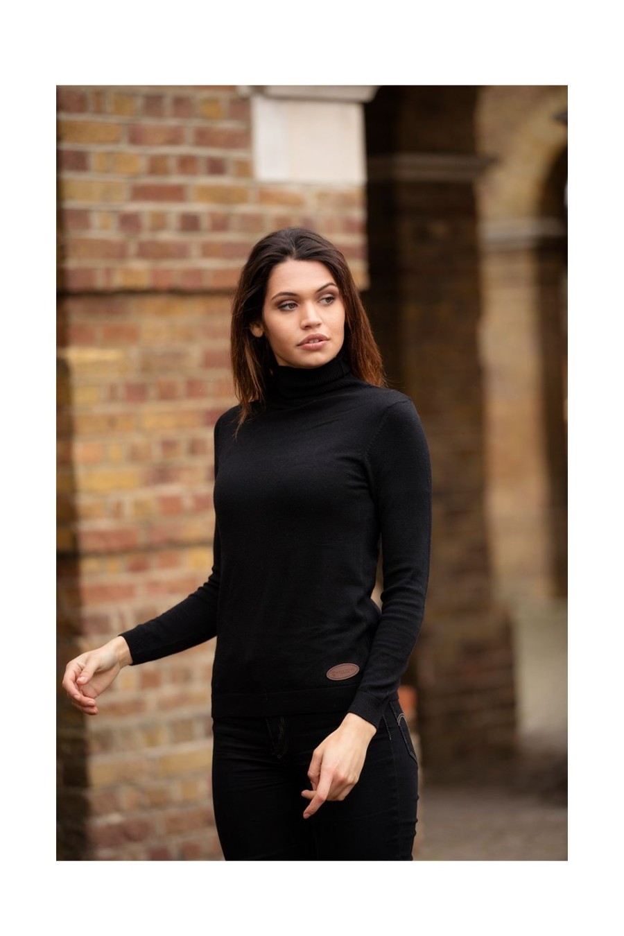 Welligogs Jumpers & Cardigans | Merino Wool Roll Neck Black Jumper