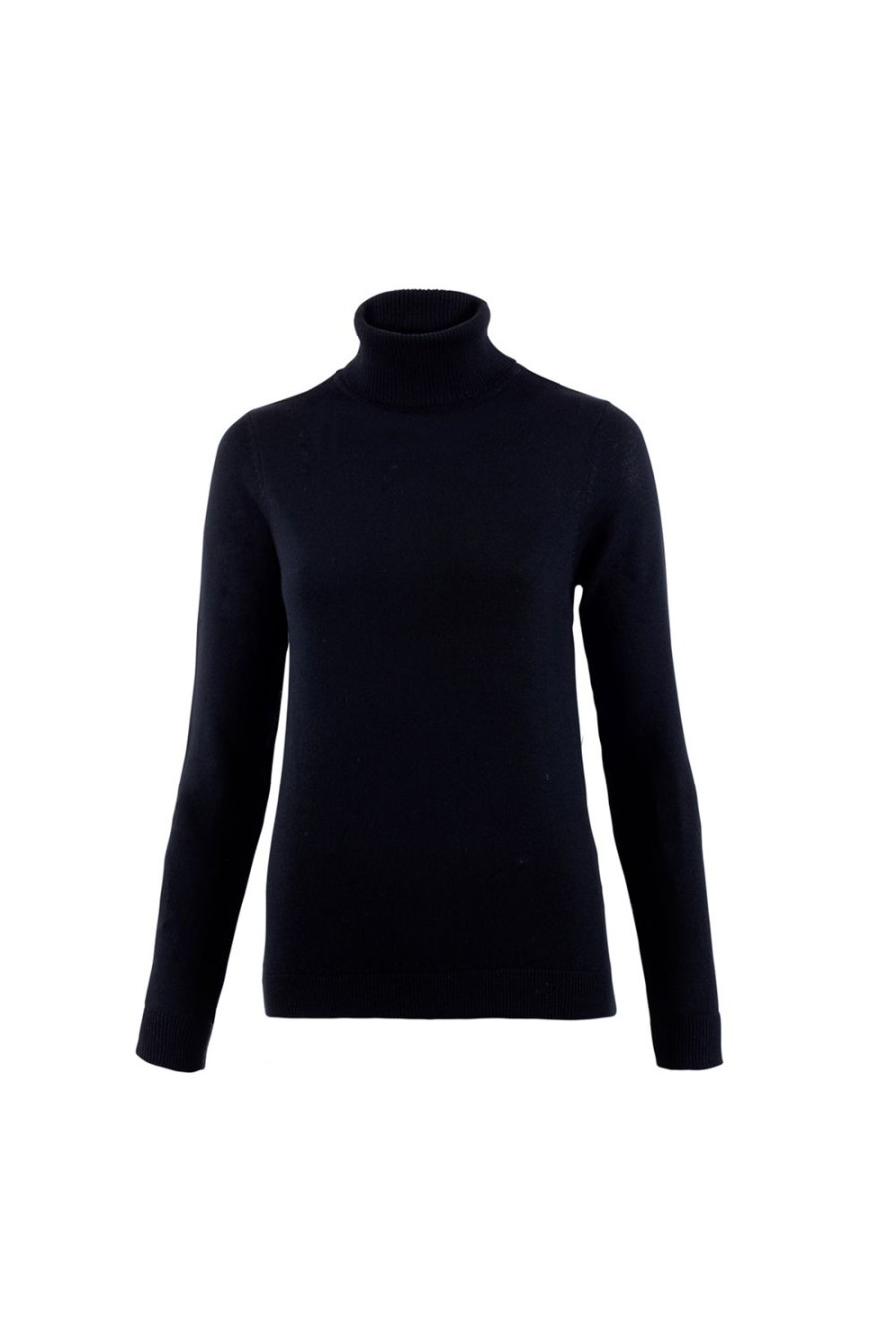 Welligogs Jumpers & Cardigans | Merino Wool Roll Neck Black Jumper