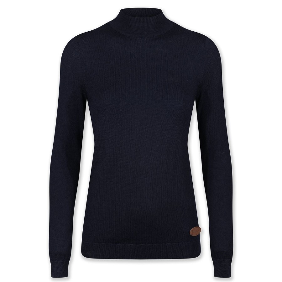 Welligogs Jumpers & Cardigans | Merino Wool Turtle Neck Navy Jumper