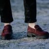 Welligogs Flat Shoes | Hackney Burgundy Suede Loafers